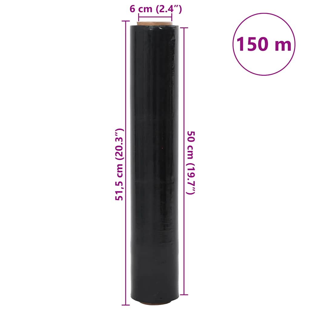 Film extensibil 6 buc Negru 23 μm 50 cm x 150 m GartenMobel Dekor