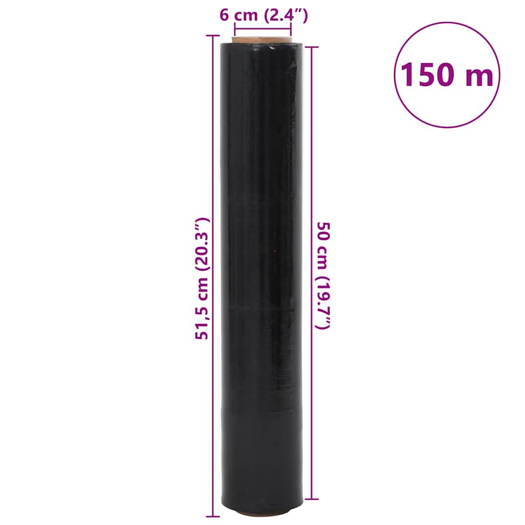 Film extensibil 6 buc Negru 30 μm 50 cm x 150 m GartenMobel Dekor