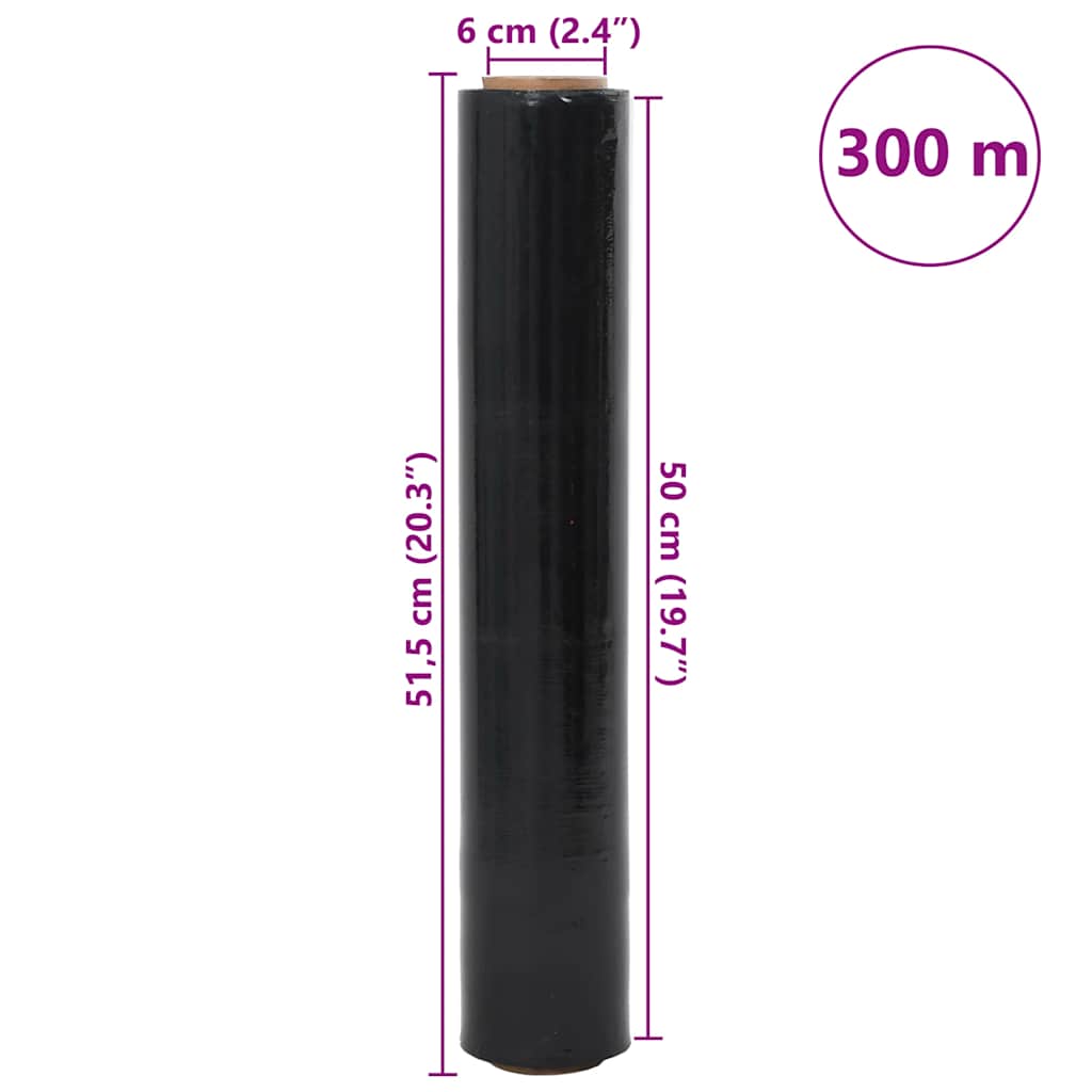 Film extensibil 6 buc Negru 30 μm 50 cm x 300 m GartenMobel Dekor