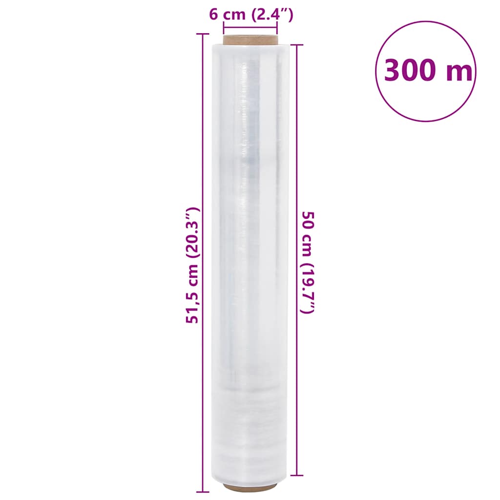 Film extensibil 6 buc Transparent 23 μm 50 cm x 300 m GartenMobel Dekor