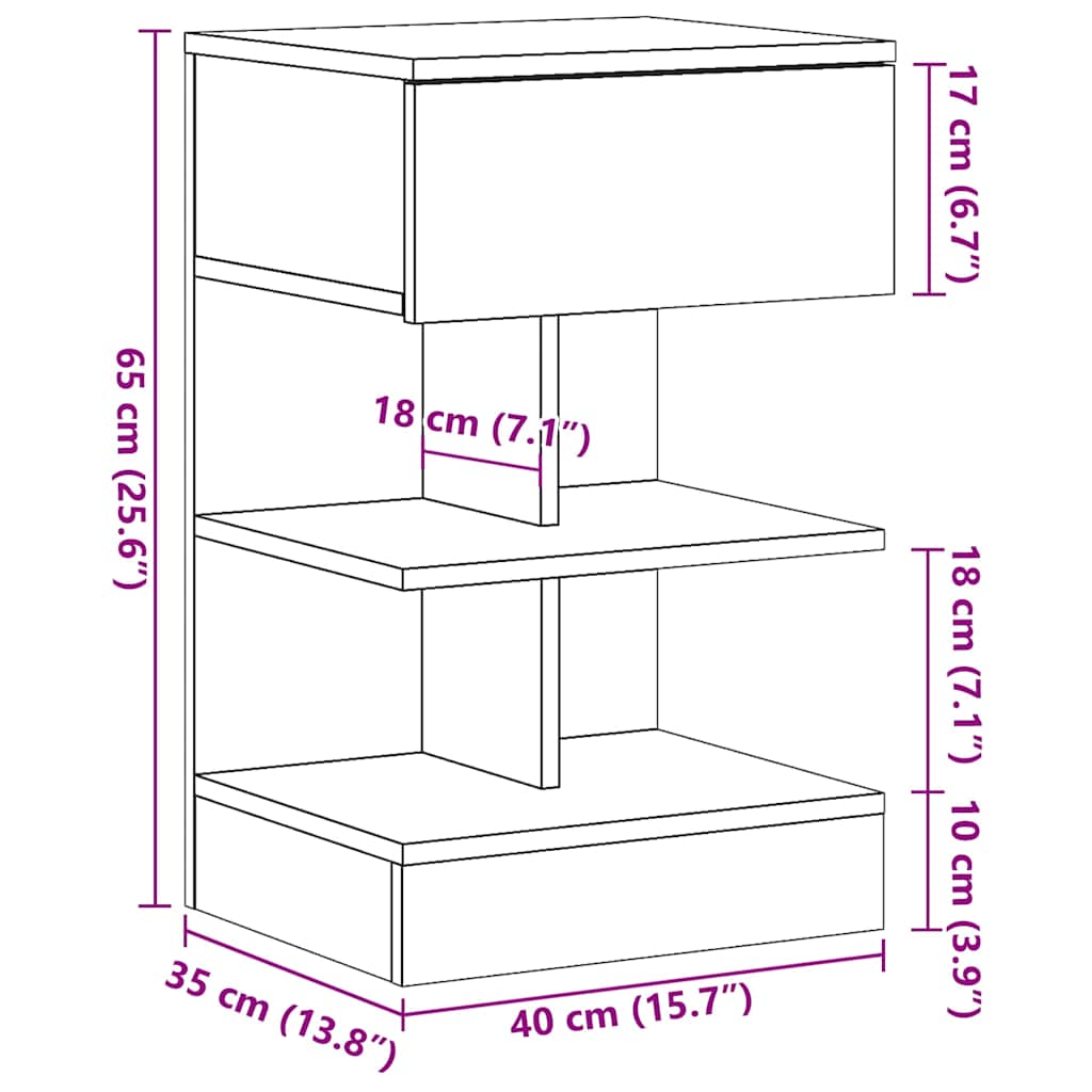 Noptiere, 2 buc., lemn vechi, 40x35x65 cm, lemn prelucrat GartenMobel Dekor