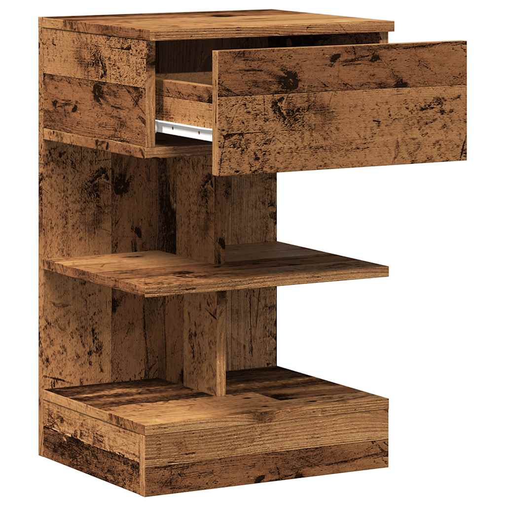 Noptiere, 2 buc., lemn vechi, 40x35x65 cm, lemn prelucrat GartenMobel Dekor