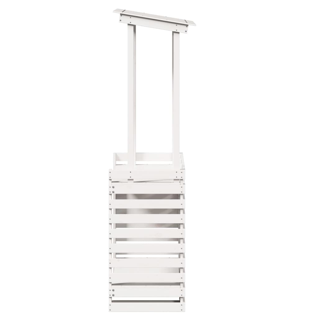 Masă bar de exterior cu acoperiș, alb, 112,5x57x195,5 cm, lemn GartenMobel Dekor