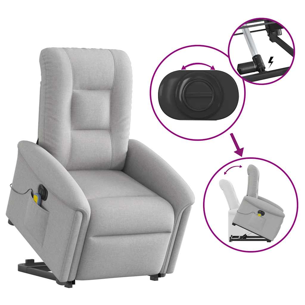 Scaun electric pentru masaj picioare în picioare stofa gri nor GartenMobel Dekor