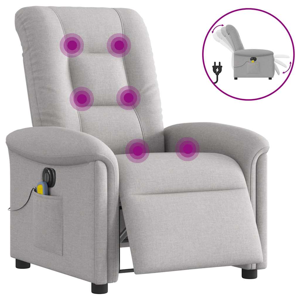 Scaun reclinabil electric pentru masaj Cloud Grey Fabric GartenMobel Dekor