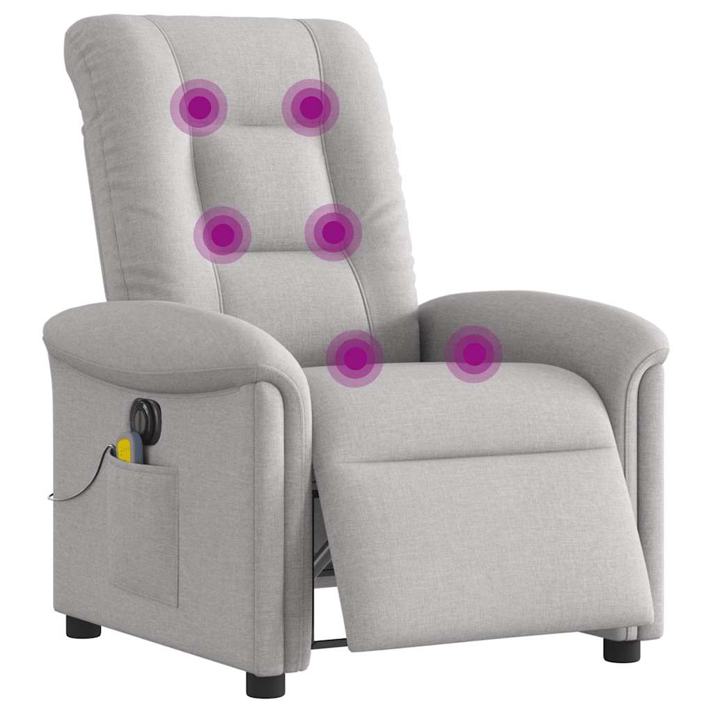 Scaun reclinabil electric pentru masaj Cloud Grey Fabric GartenMobel Dekor