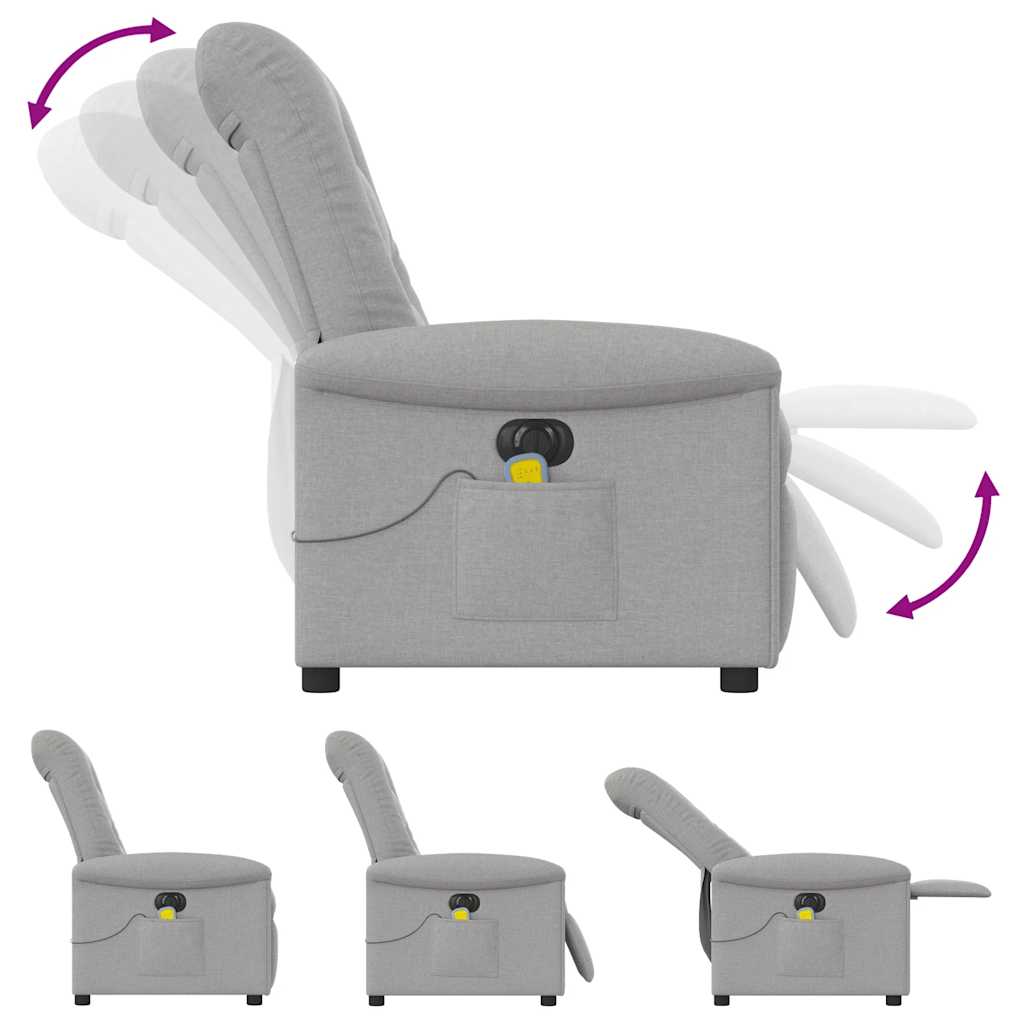Scaun reclinabil electric pentru masaj Cloud Grey Fabric GartenMobel Dekor