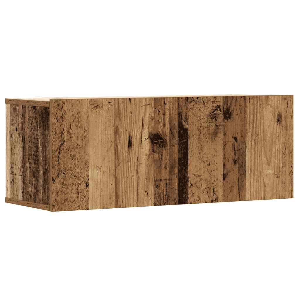 Set dulap TV 2 piese montat pe perete lemn vechi lemn prelucrat GartenMobel Dekor