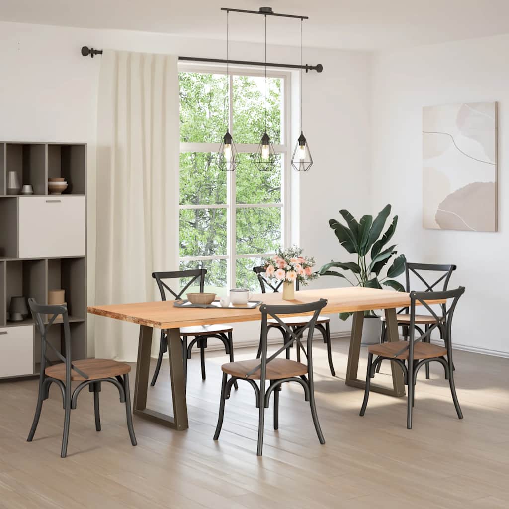 Picioare pentru masă în formă de V 2 buc Oțel natural Oțel GartenMobel Dekor