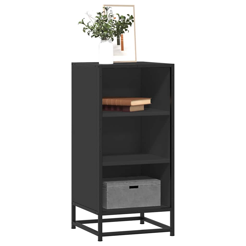 Dulap, negru, 35,5x35x76 cm, lemn prelucrat și metal GartenMobel Dekor