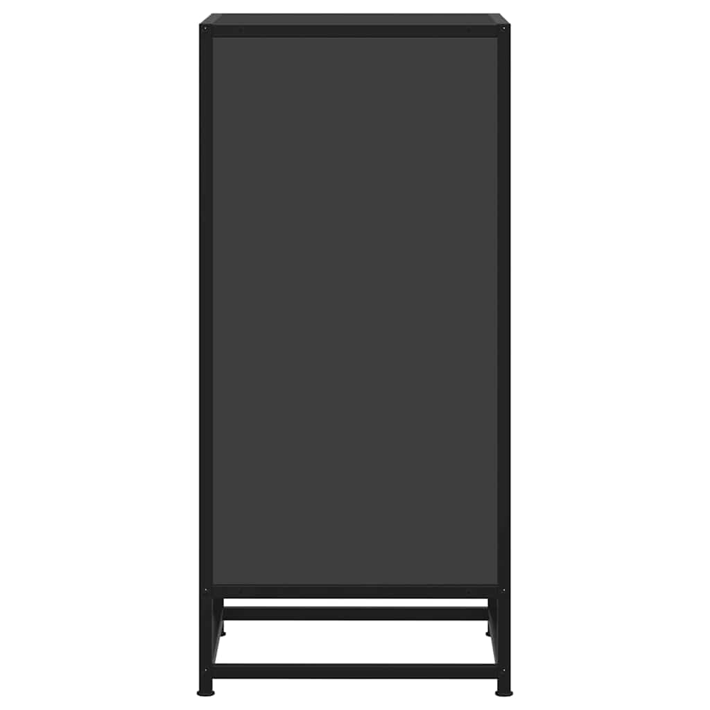 Dulap, negru, 35,5x35x76 cm, lemn prelucrat și metal GartenMobel Dekor