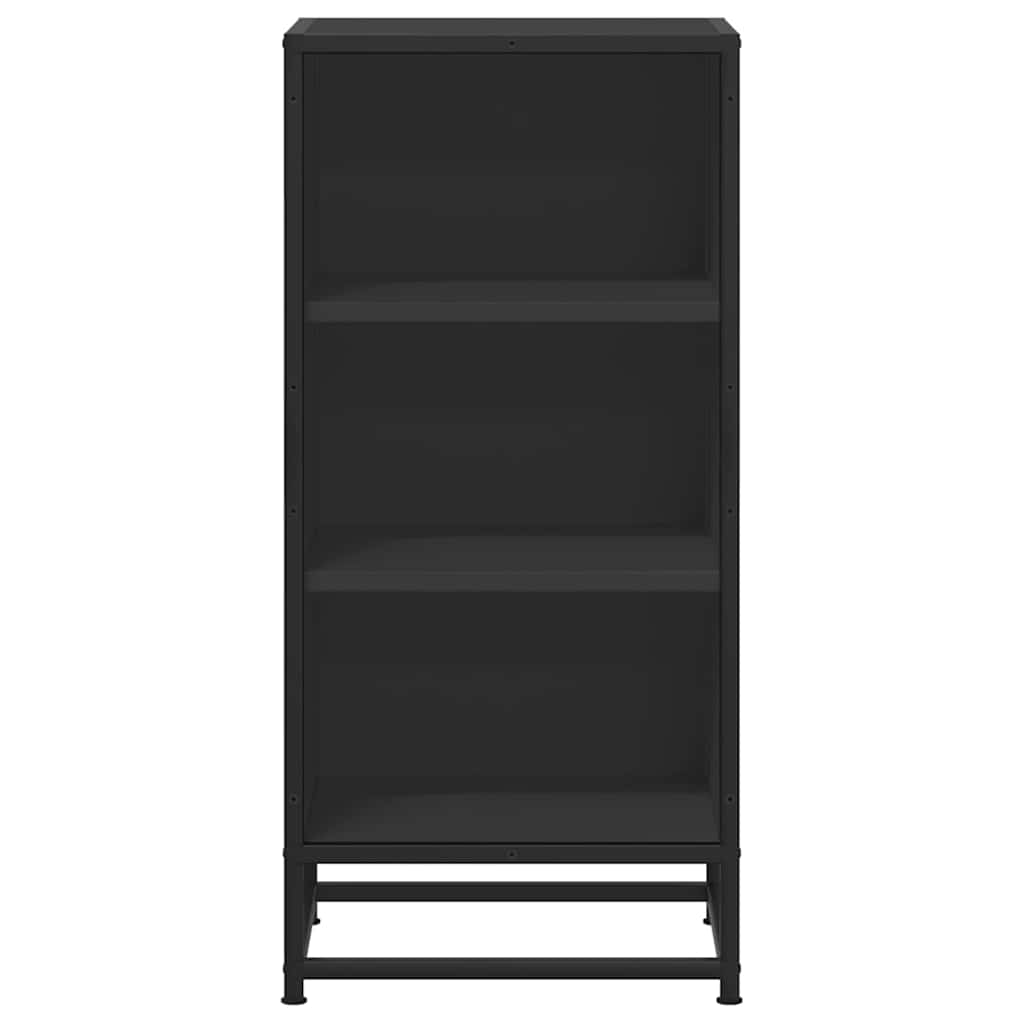 Dulap, negru, 35,5x35x76 cm, lemn prelucrat și metal GartenMobel Dekor