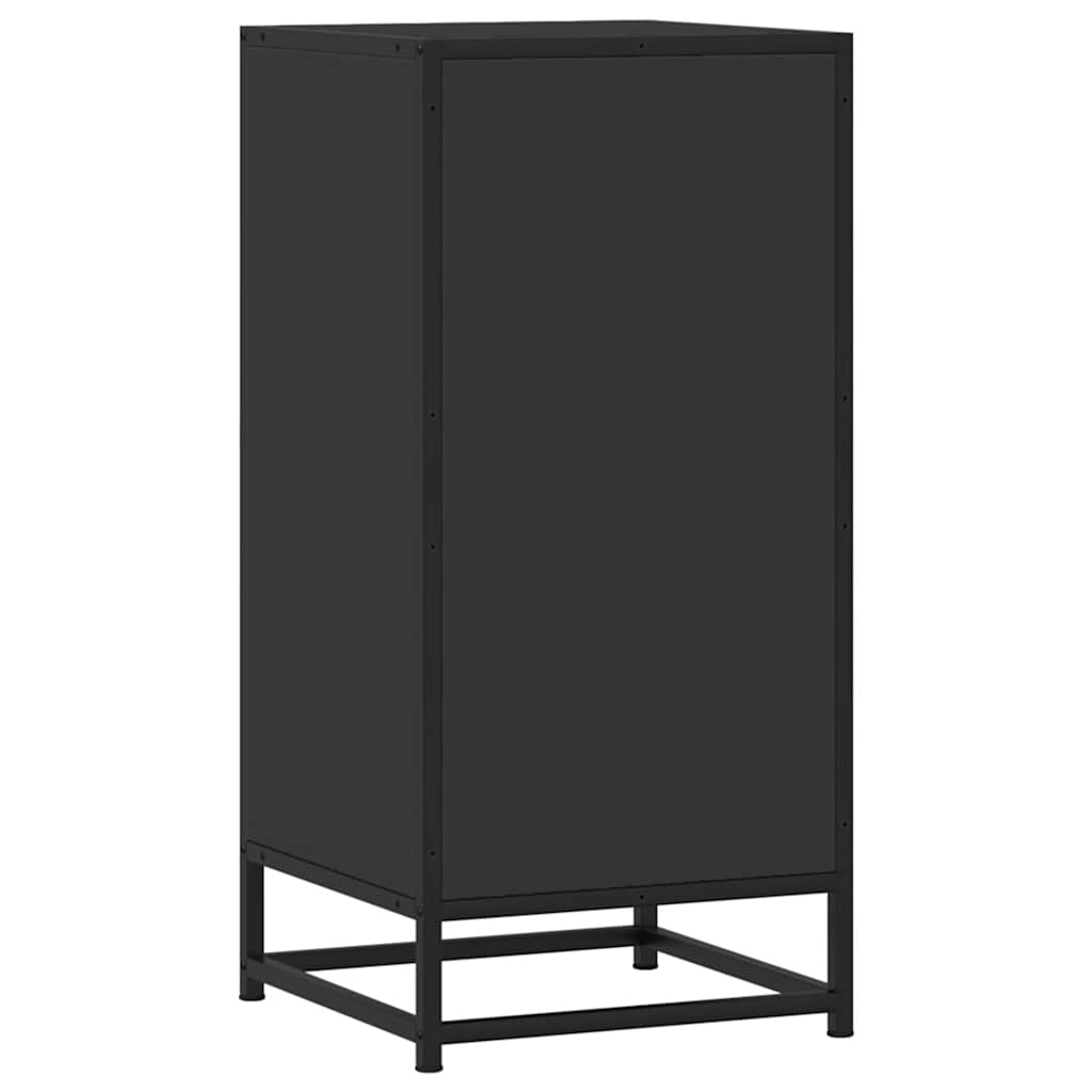 Dulap, negru, 35,5x35x76 cm, lemn prelucrat și metal GartenMobel Dekor