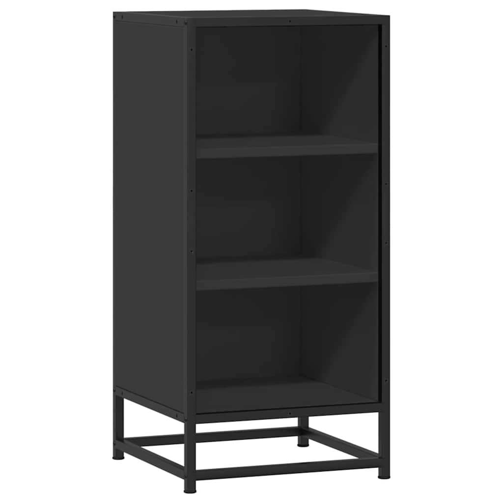 Dulap, negru, 35,5x35x76 cm, lemn prelucrat și metal GartenMobel Dekor