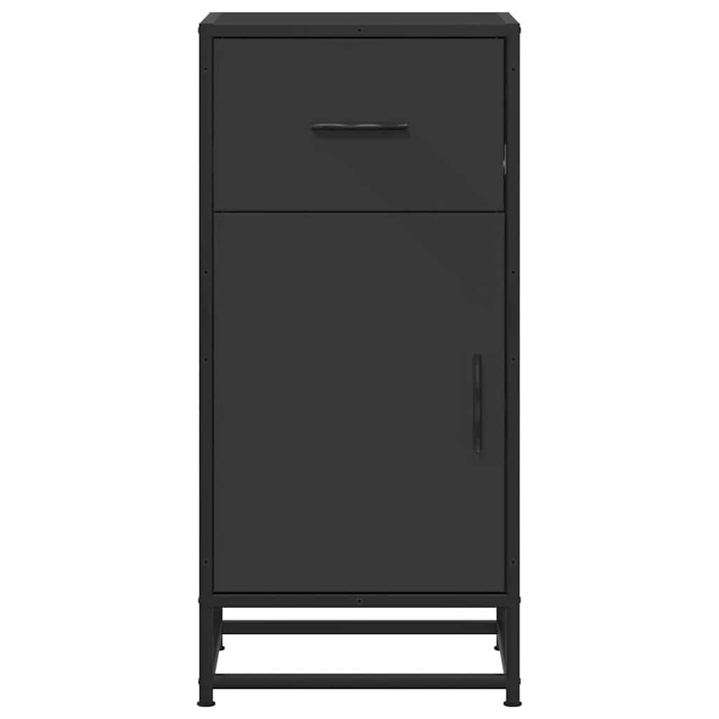 Dulap, negru, 35,5x35x76 cm, lemn prelucrat și metal GartenMobel Dekor