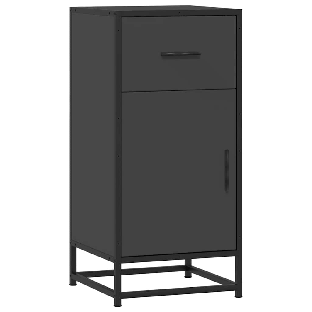 Dulap, negru, 35,5x35x76 cm, lemn prelucrat și metal GartenMobel Dekor