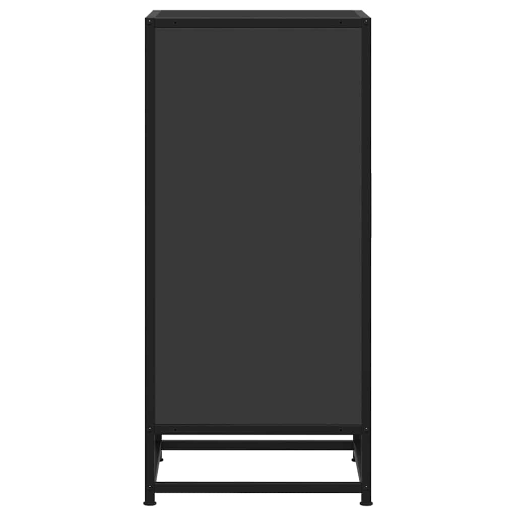 Dulap, negru, 35,5x35x76 cm, lemn prelucrat și metal GartenMobel Dekor