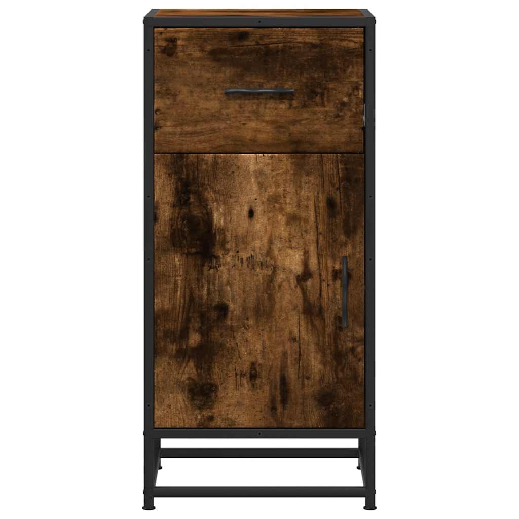 Dulap, stejar fumuriu, 35,5x35x76 cm, lemn prelucrat și metal GartenMobel Dekor
