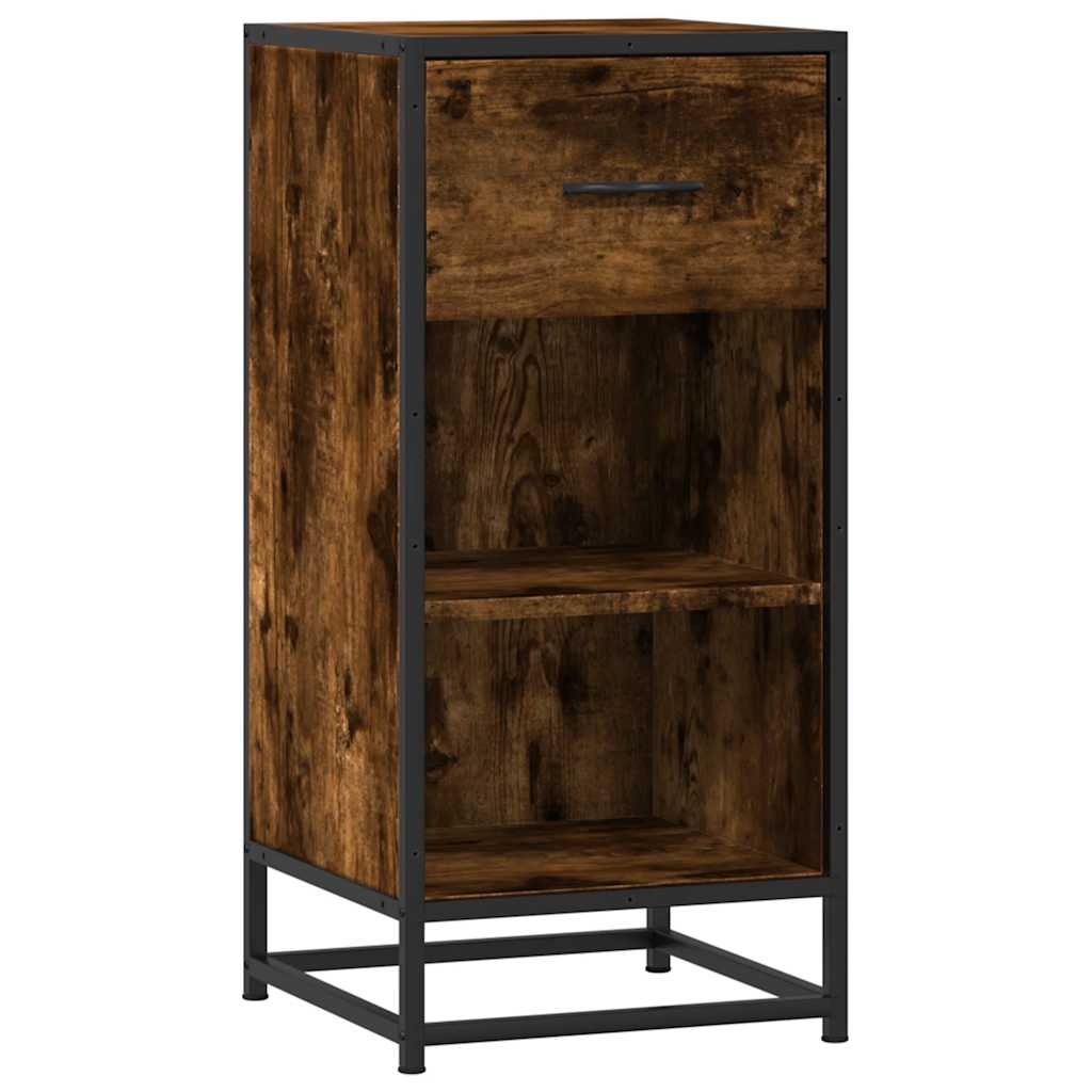 Dulap, stejar fumuriu, 35,5x35x76 cm, lemn prelucrat și metal GartenMobel Dekor