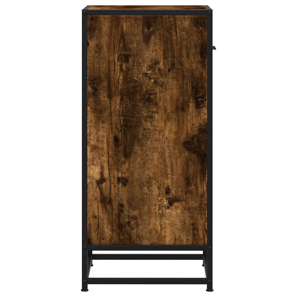 Dulap, stejar fumuriu, 35,5x35x76 cm, lemn prelucrat și metal GartenMobel Dekor