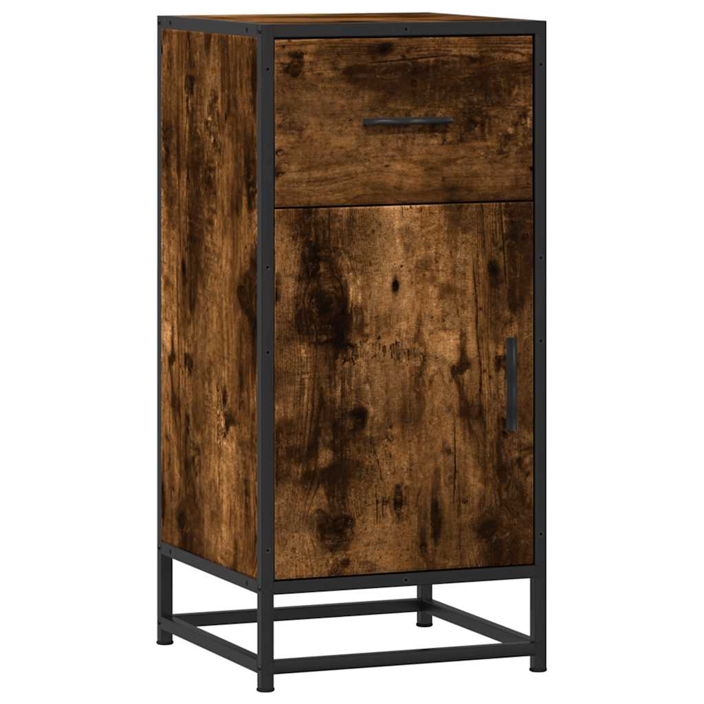 Dulap, stejar fumuriu, 35,5x35x76 cm, lemn prelucrat și metal GartenMobel Dekor