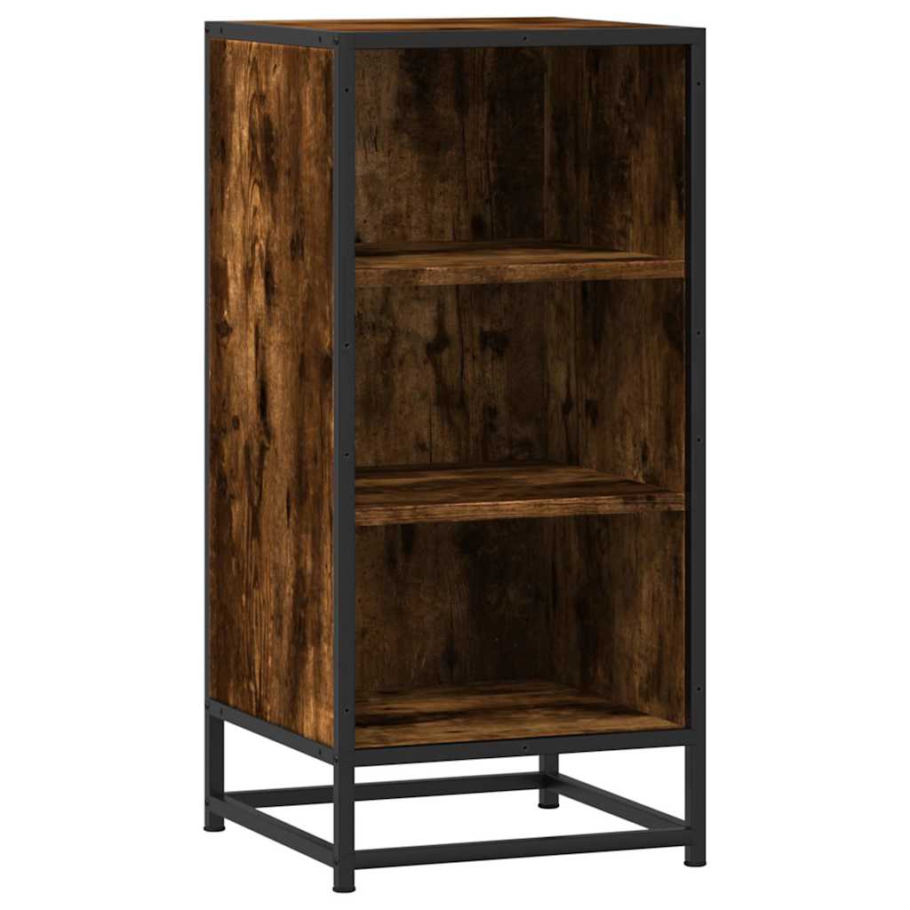 Dulap, stejar fumuriu, 35,5x35x76 cm, lemn prelucrat și metal GartenMobel Dekor