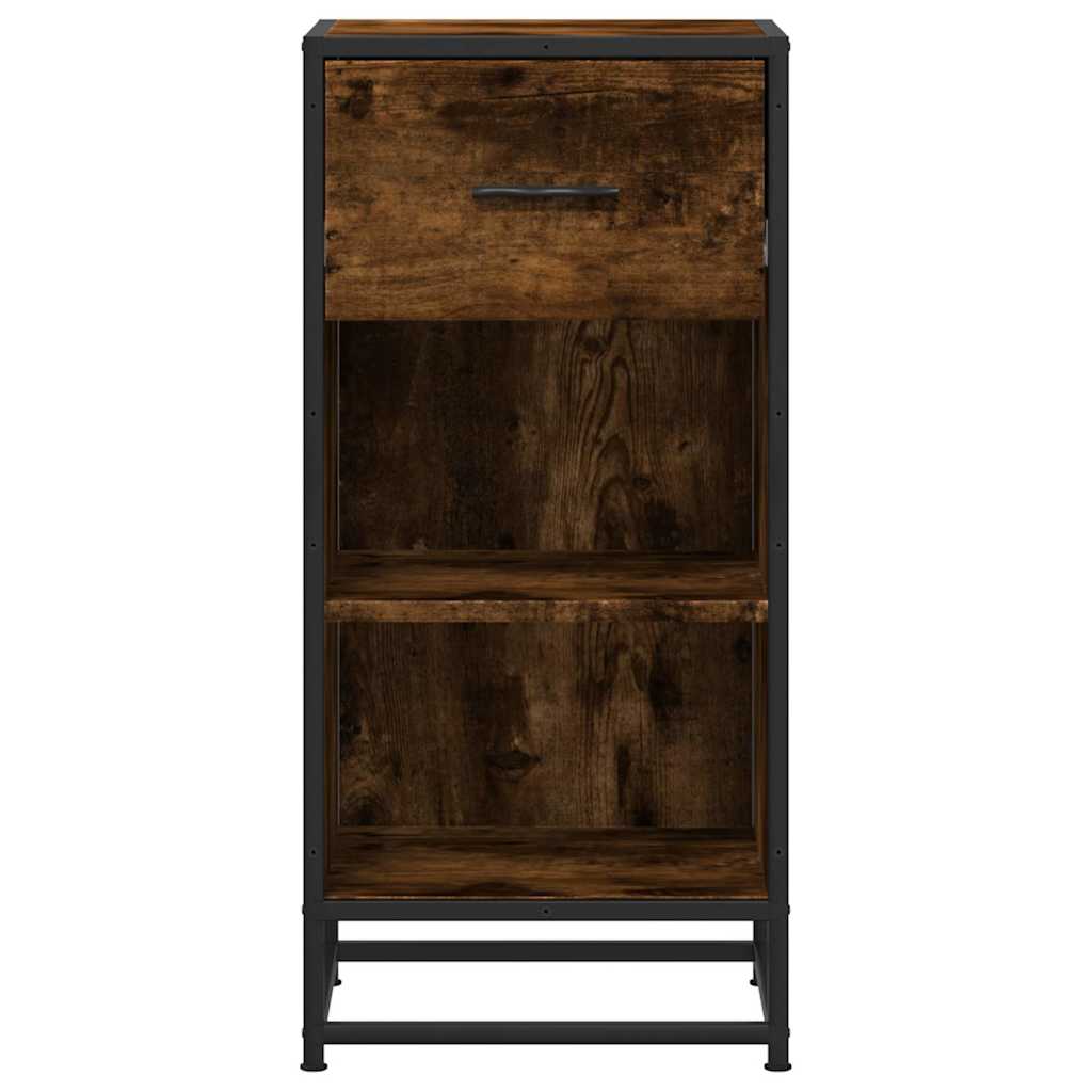 Dulap, stejar fumuriu, 35,5x35x76 cm, lemn prelucrat și metal GartenMobel Dekor