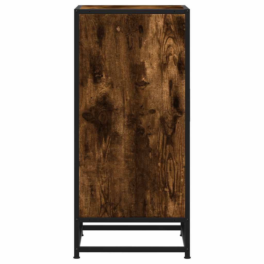 Dulap, stejar fumuriu, 35,5x35x76 cm, lemn prelucrat și metal GartenMobel Dekor