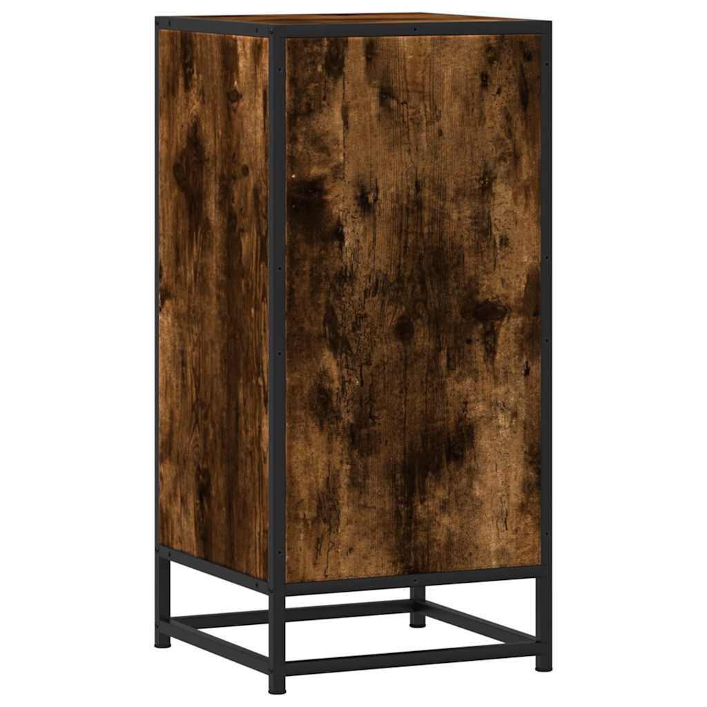 Dulap, stejar fumuriu, 35,5x35x76 cm, lemn prelucrat și metal GartenMobel Dekor
