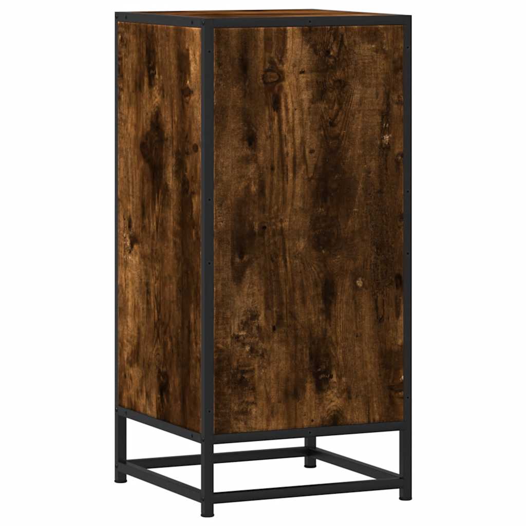 Dulap, stejar fumuriu, 35,5x35x76 cm, lemn prelucrat și metal GartenMobel Dekor