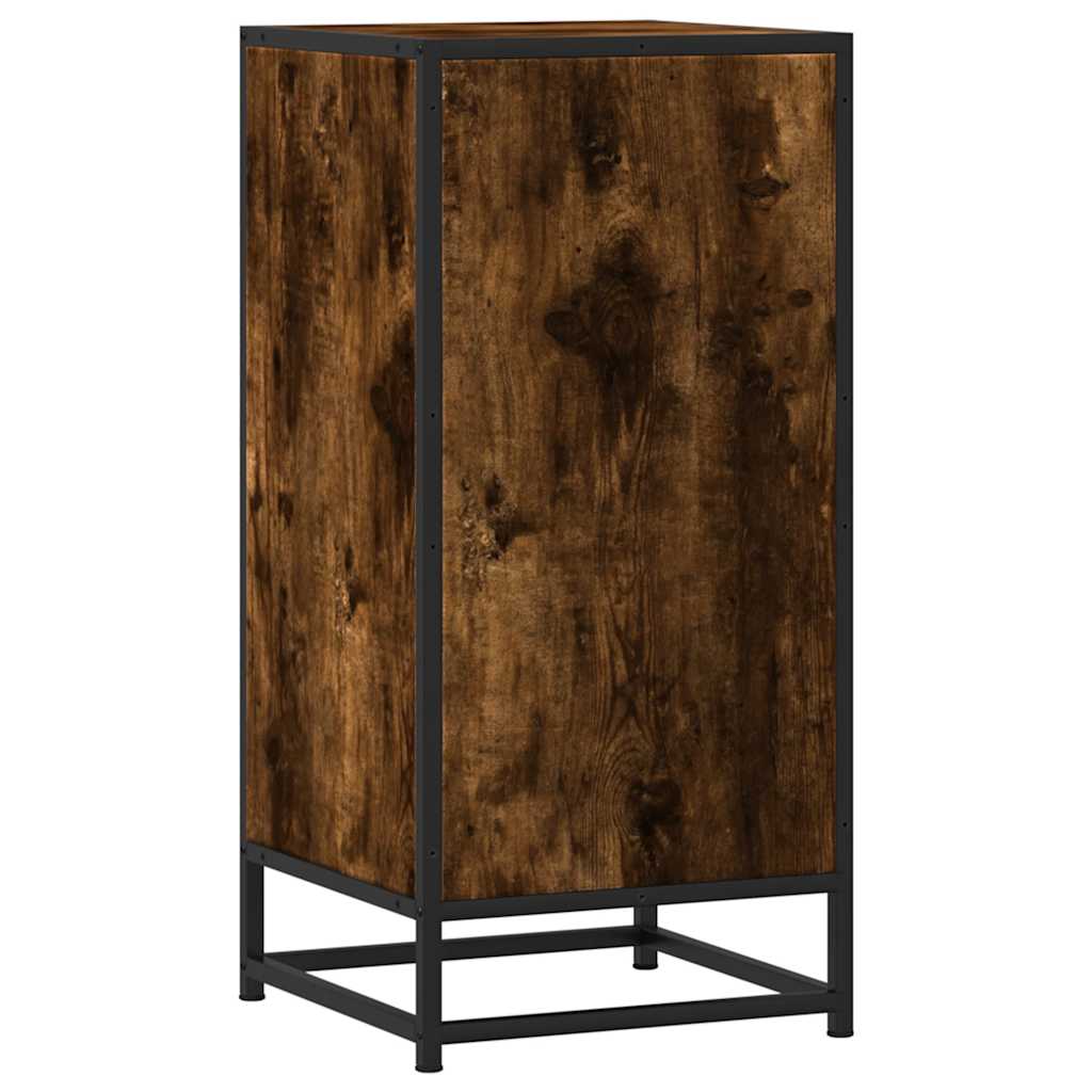 Dulap, stejar fumuriu, 35,5x35x76 cm, lemn prelucrat și metal GartenMobel Dekor
