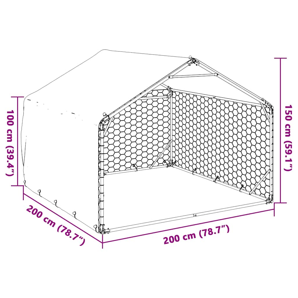 Canisa de exterior cu capac 2x2x1,5 m otel galvanizat GartenMobel Dekor