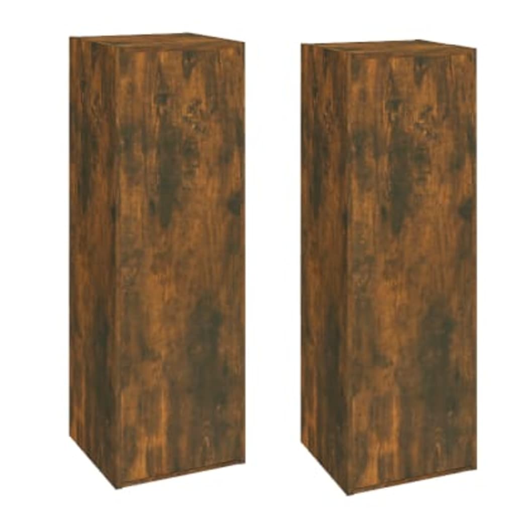 Comode TV, 2 buc., stejar fumuriu, 30,5x30x90 cm lemn prelucrat GartenMobel Dekor