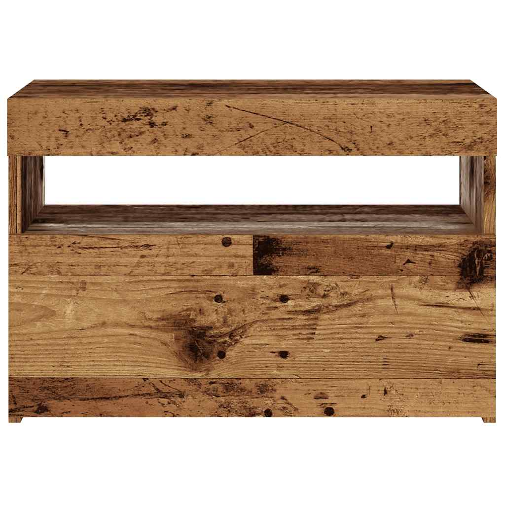 Dulap TV cu lumini LED lemn vechi 60x35x40 cm lemn prelucrat GartenMobel Dekor