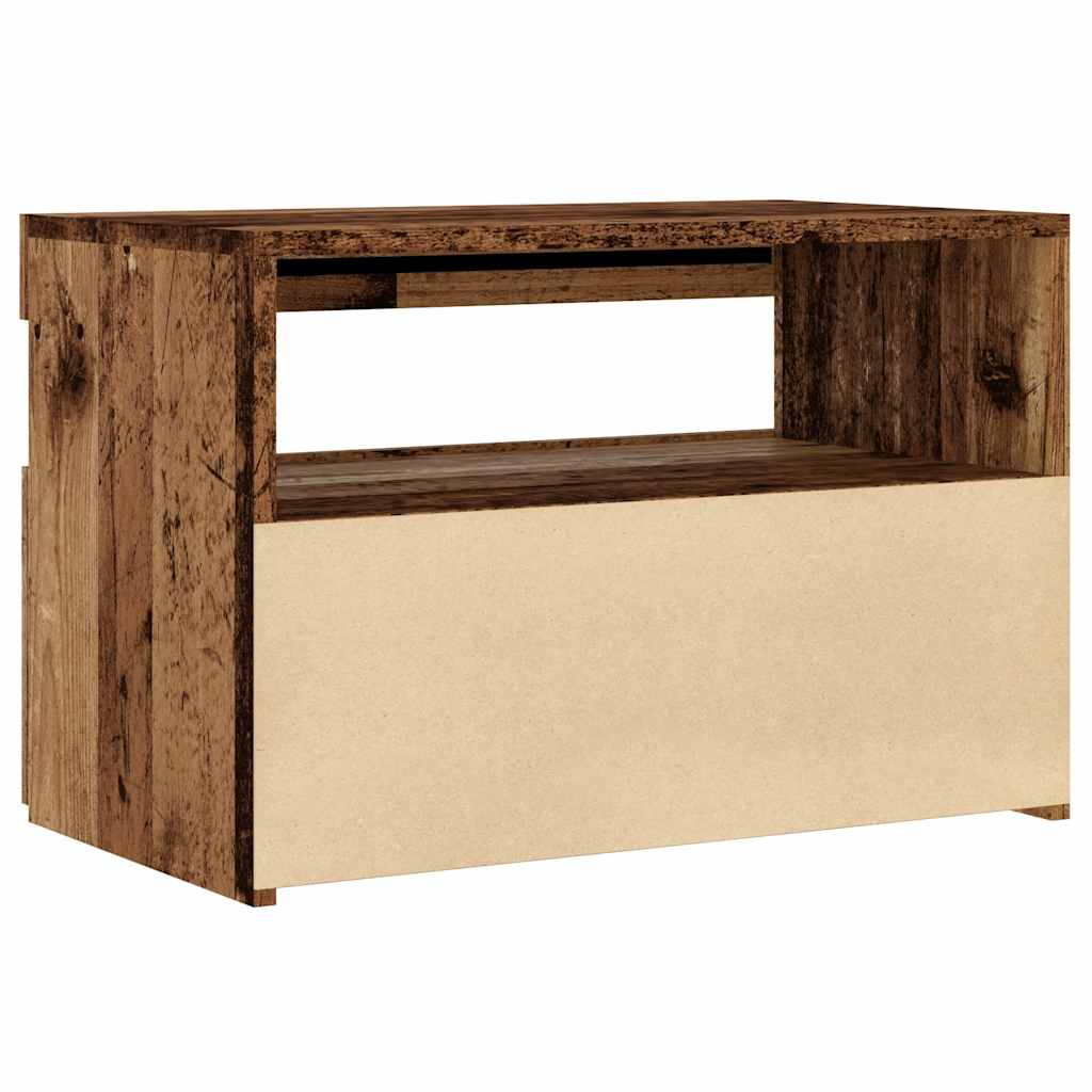 Dulap TV cu lumini LED lemn vechi 60x35x40 cm lemn prelucrat GartenMobel Dekor