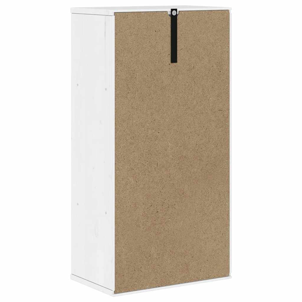 Dulap lateral „ODDA” alb 40x24x79 cm, lemn masiv de pin GartenMobel Dekor