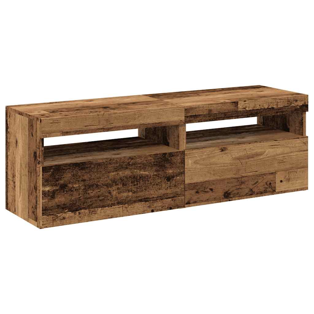 Dulapuri TV cu lumini LED, 2 buc., lemn vechi, lemn prelucrat GartenMobel Dekor