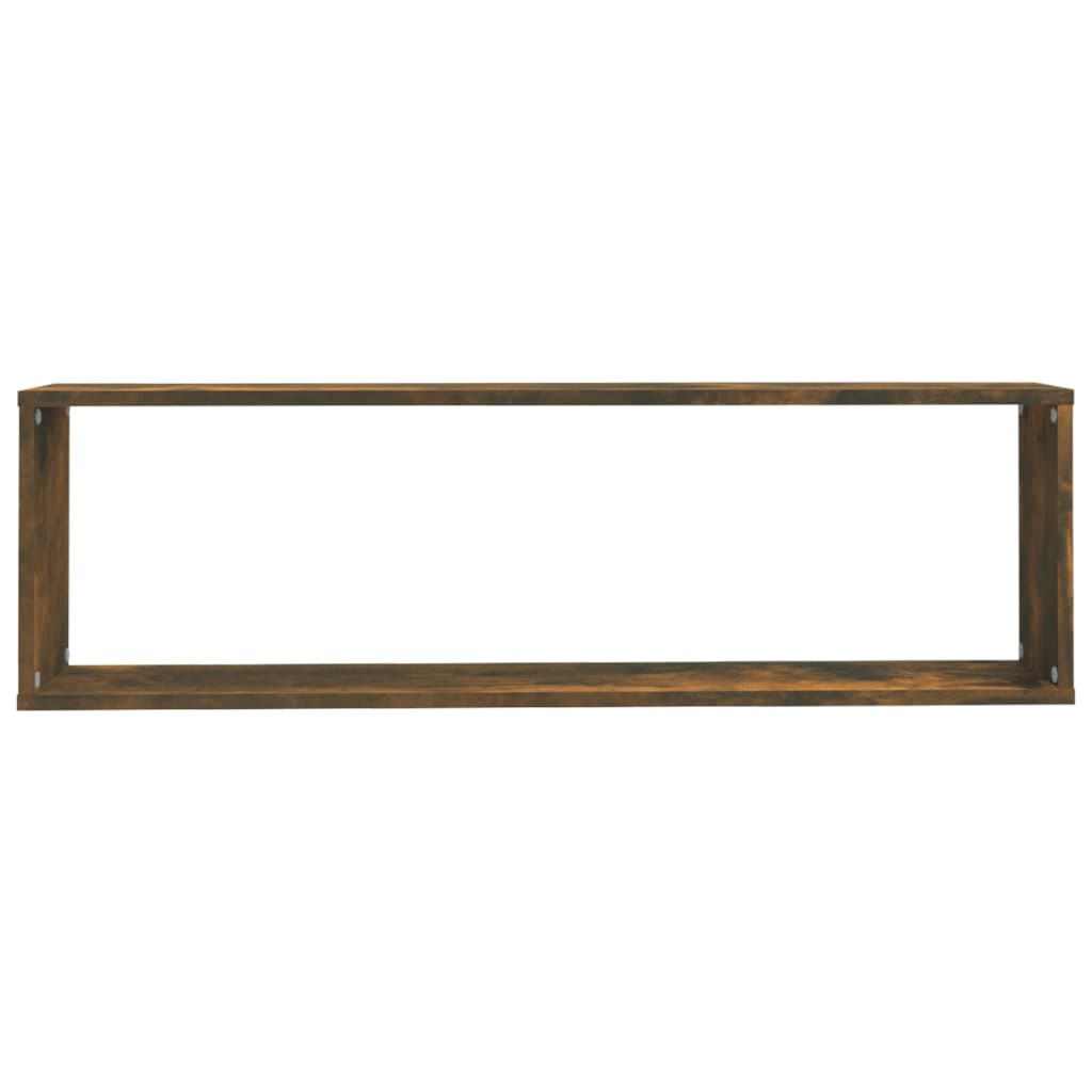 Rafturi de perete cub, 4 buc., stejar fumuriu 100x15x30 cm lemn GartenMobel Dekor