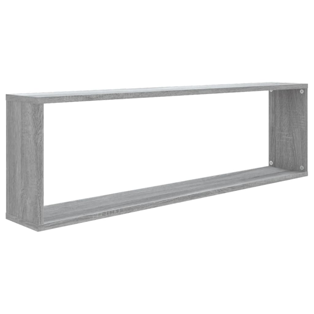 Rafturi de perete cub, 4 buc., gri sonoma, 100x15x30 cm, lemn GartenMobel Dekor