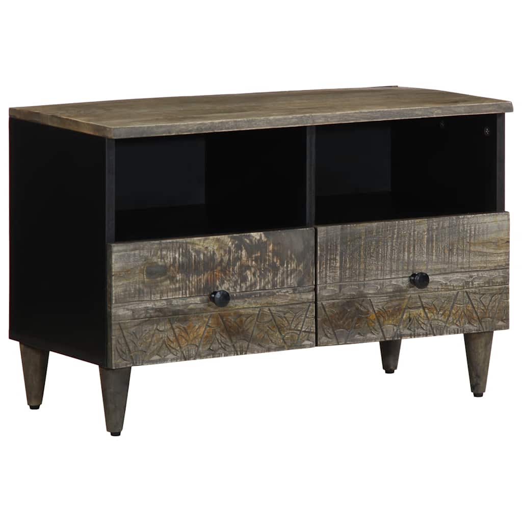 Dulap TV Gri deschis 70x33,5x46 cm Lemn masiv Mango GartenMobel Dekor