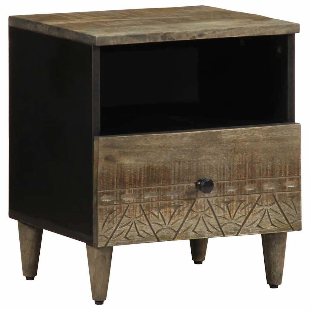 Noptiera gri deschis 40x33x46 cm lemn masiv de mango GartenMobel Dekor