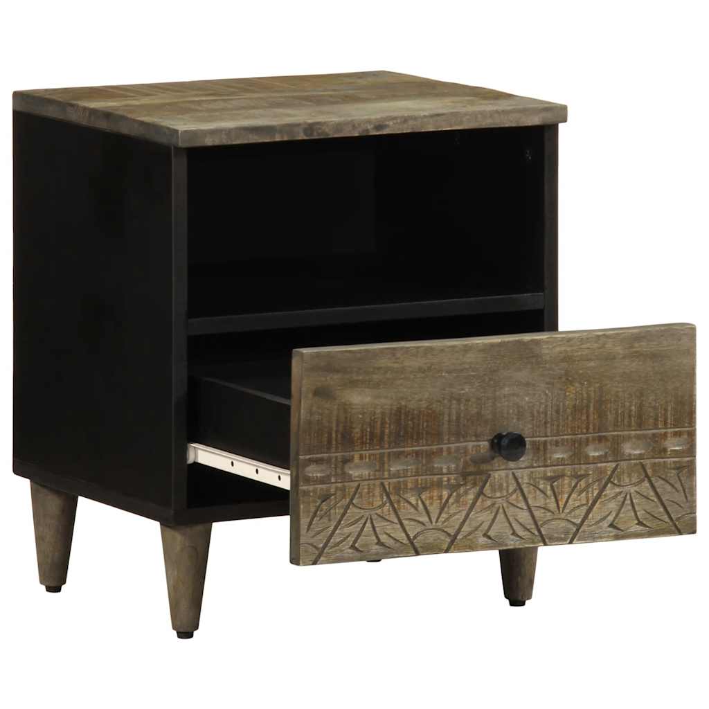 Noptiera gri deschis 40x33x46 cm lemn masiv de mango GartenMobel Dekor