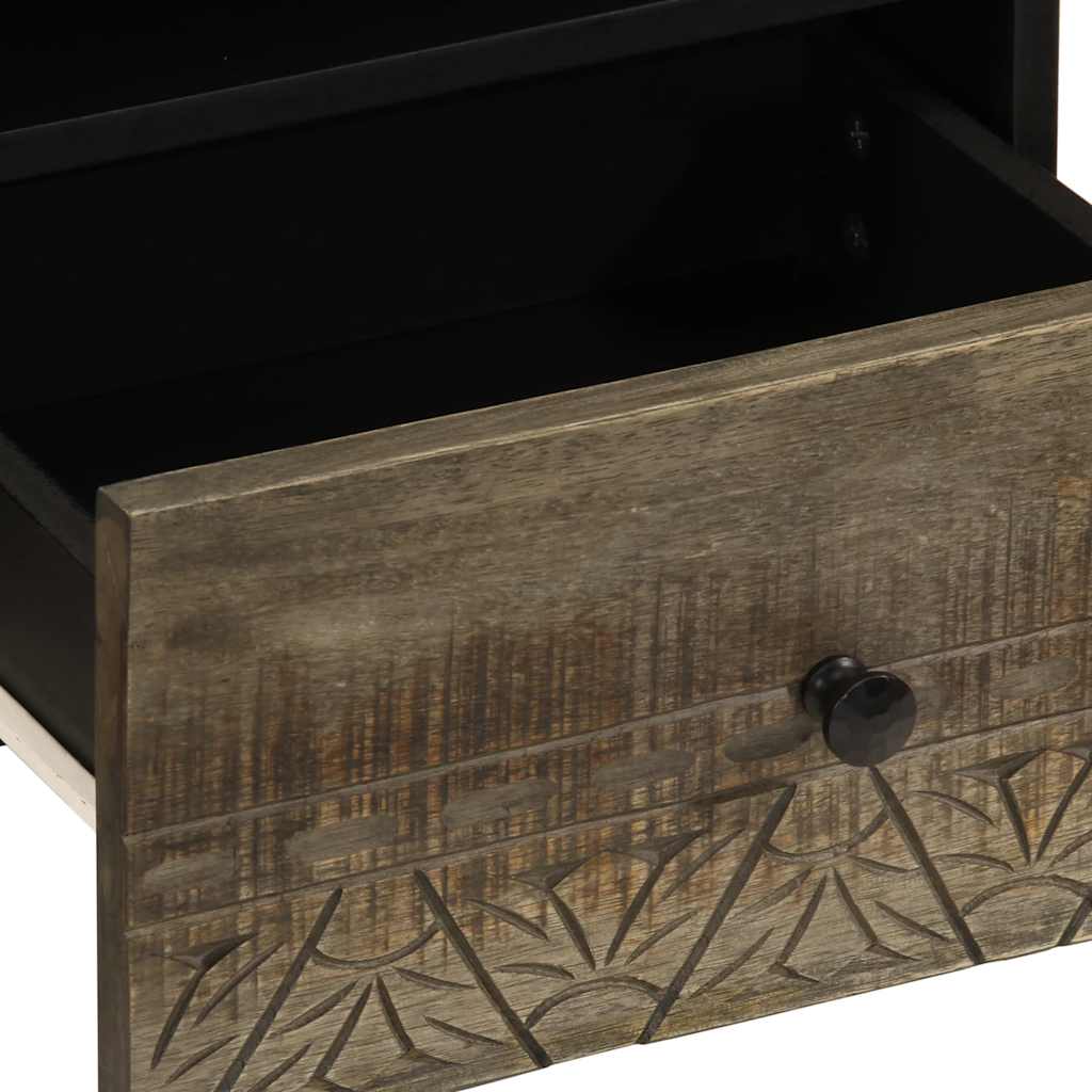 Noptiera gri deschis 40x33x46 cm lemn masiv de mango GartenMobel Dekor