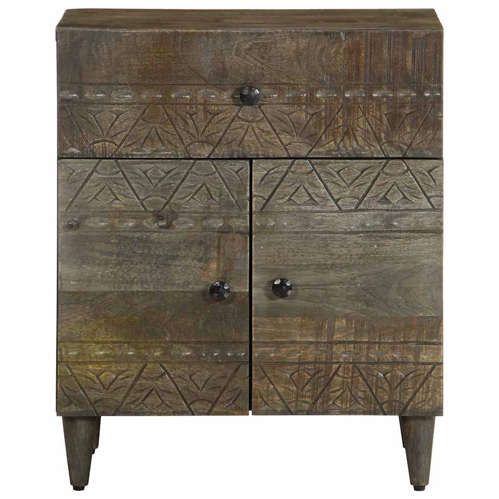 Noptiera gri deschis 50x33x60 cm lemn masiv de mango GartenMobel Dekor