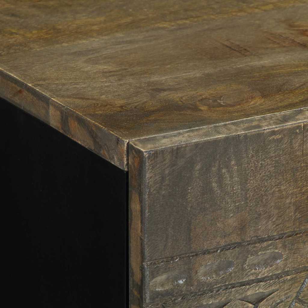 Noptiera gri deschis 50x33x60 cm lemn masiv de mango GartenMobel Dekor