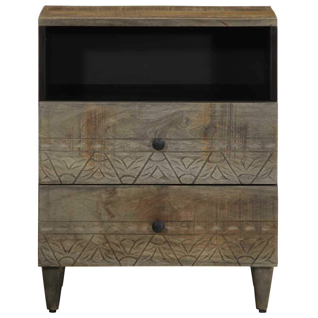 Noptiera gri deschis 50x33x60 cm lemn masiv de mango GartenMobel Dekor