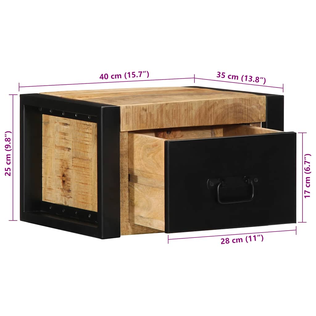 Noptiere 2 buc 40x35x25 cm lemn masiv de mango GartenMobel Dekor