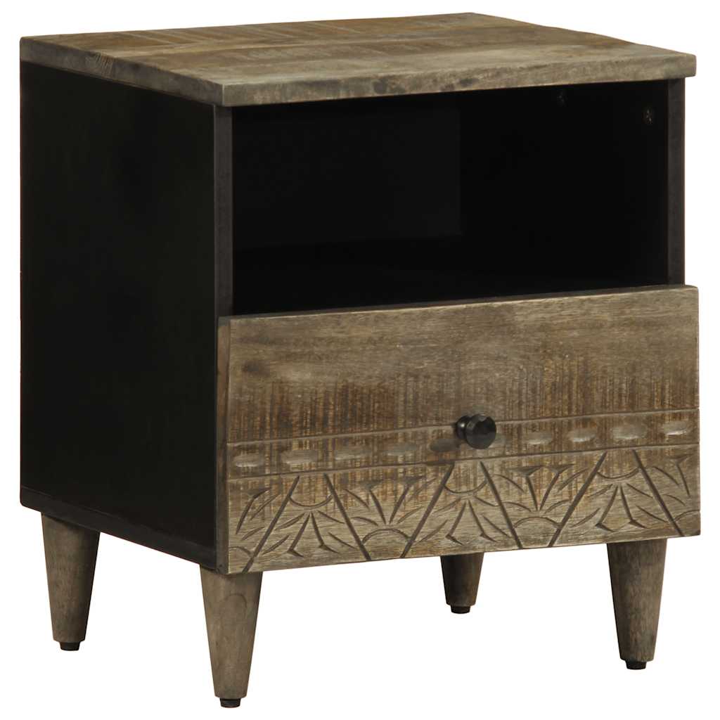Noptiere 2 buc Gri deschis 40x33x46 cm Lemn masiv de mango GartenMobel Dekor