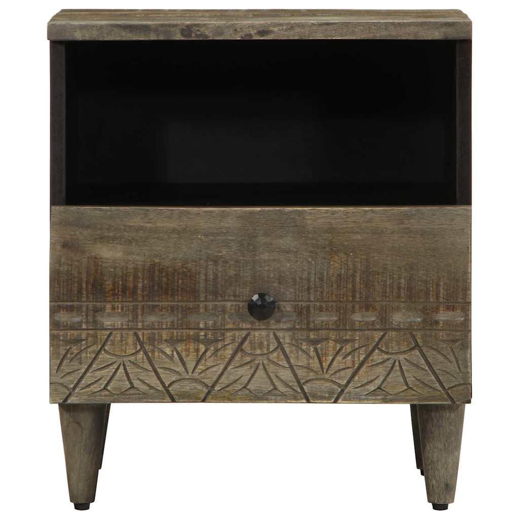 Noptiere 2 buc Gri deschis 40x33x46 cm Lemn masiv de mango GartenMobel Dekor