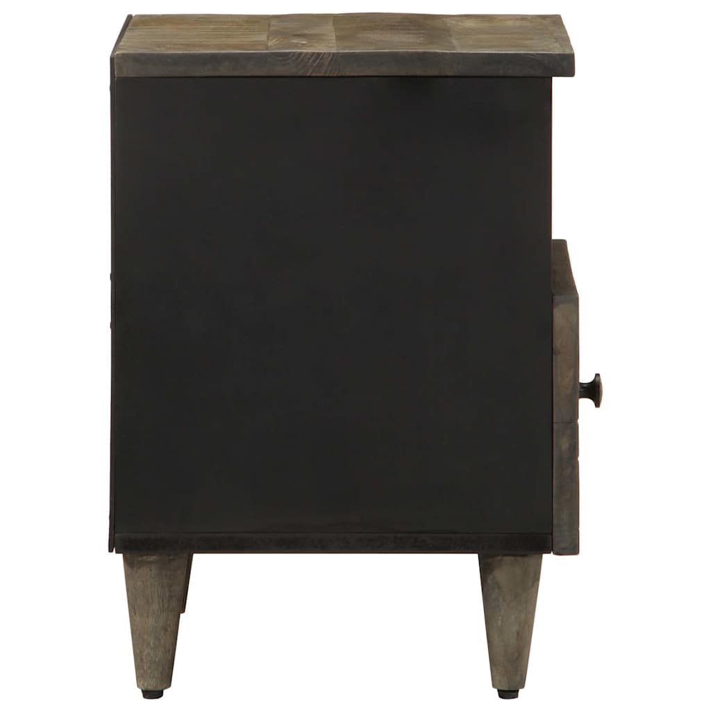 Noptiere 2 buc Gri deschis 40x33x46 cm Lemn masiv de mango GartenMobel Dekor